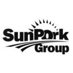 Black and white logo for SunPork